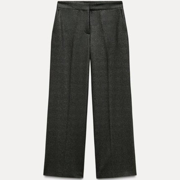 NWT ZARA SPARKLY STRAIGHT LEG PANTS - Picture 1 of 1